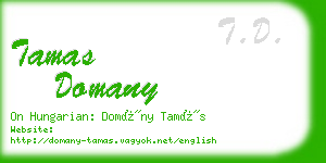 tamas domany business card